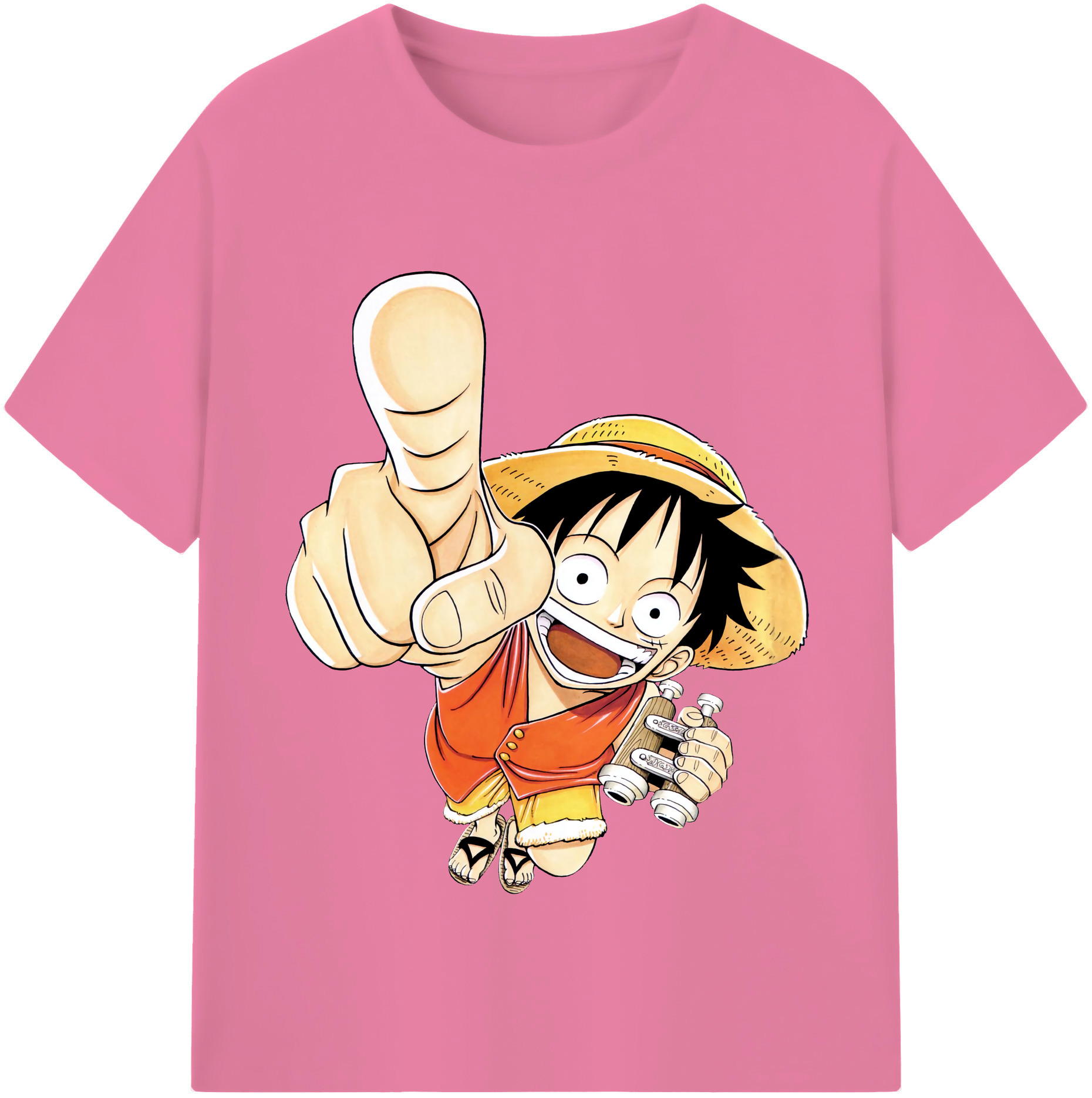 ワンピース モンキー・D・ルフィ ONE PIECE Monkey D. Luffy 綿100％半袖Tシャツ（フロントプリント）